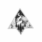 Фото тату горы в треугольнике 23.07.2019 №022 - mountain triangle tattoo - tattoo-photo.ru