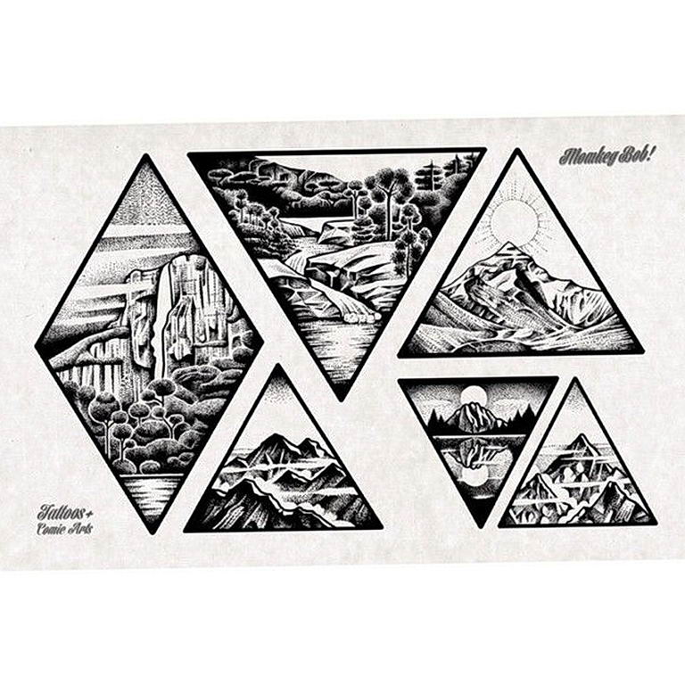 Эскиз горы в треугольнике