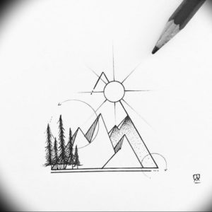 Фото тату горы геометрия 23.07.2019 №034 - mountain tattoo geometry - tattoo-photo.ru