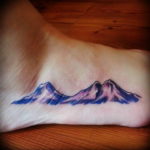 Фото тату горы на ноге 23.07.2019 №036 - mountain tattoo on foot - tattoo-photo.ru