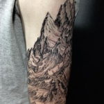 Фото тату горы на предплечье 23.07.2019 №016 - forearm mountain tattoo - tattoo-photo.ru