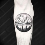 Фото тату горы на предплечье 23.07.2019 №057 - forearm mountain tattoo - tattoo-photo.ru