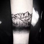 Фото тату лес и горы 23.07.2019 №007 - mountain forest tattoo - tattoo-photo.ru