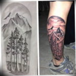 Фото тату лес и горы 23.07.2019 №030 - mountain forest tattoo - tattoo-photo.ru