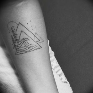 Фото тату море и горы 23.07.2019 №001 - mountain sea tattoo - tattoo-photo.ru