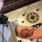 Фото тату улитка 28.07.2019 №093 - snail tattoo - tattoo-photo.ru