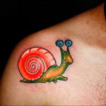 Фото тату улитка 28.07.2019 №099 - snail tattoo - tattoo-photo.ru
