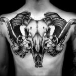 Фото тату череп козла 28.07.2019 №014 - goat skull tattoo - tattoo-photo.ru