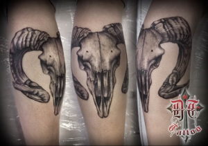 Фото тату череп козла 28.07.2019 №035 - goat skull tattoo - tattoo-photo.ru