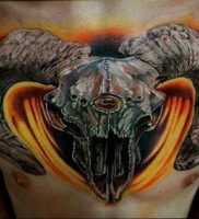 Фото тату череп козла 28.07.2019 №036 — goat skull tattoo — tattoo-photo.ru