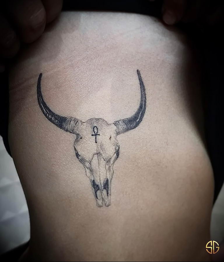 Фото тату череп козла 28.07.2019 № 063 - goat skull tattoo - tattoo-photo.....