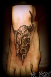 Фото тату череп козла 28.07.2019 №168 - goat skull tattoo - tattoo-photo.ru