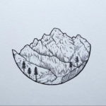 Фото эскиз тату горы 23.07.2019 №014 - sketch of a mountain tattoo - tattoo-photo.ru