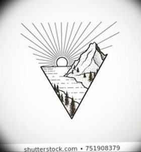 Фото эскиз тату горы 23.07.2019 №016 - sketch of a mountain tattoo - tattoo-photo.ru