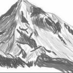 Фото эскиз тату горы 23.07.2019 №046 - sketch of a mountain tattoo - tattoo-photo.ru