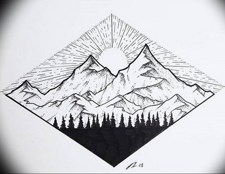 Треугольные принты горы