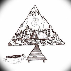 Фото эскиз тату горы 23.07.2019 №124 - sketch of a mountain tattoo - tattoo-photo.ru