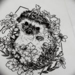 Photo ежик тату эскиз 31.07.2019 №006 - hedgehog tattoo sketch - tattoo-photo.ru