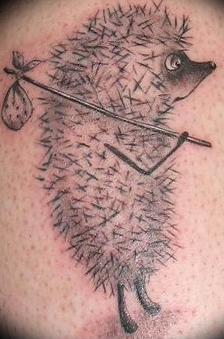 Photo тату ежик в тумане 31.07.2019 №004 tattoo hedgehog in the fog