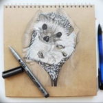 Photo ежик тату эскиз 31.07.2019 №031 - hedgehog tattoo sketch - tattoo-photo.ru