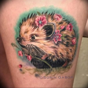 Photo тату ежик 31.07.2019 №047 - tattoo hedgehog - tattoo-photo.ru