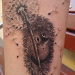 Photo тату ежик в тумане 31.07.2019 №003 - tattoo hedgehog in the fog - tattoo-photo.ru