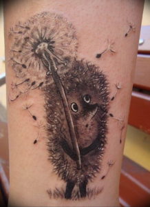 Photo тату ежик в тумане 31.07.2019 №003 - tattoo hedgehog in the fog - tattoo-photo.ru