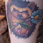 Photo тату ежик с одуванчиком 31.07.2019 №008 - hedgehog tattoo with dan - tattoo-photo.ru