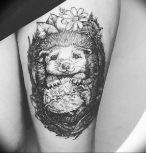 Фото вариант тату ежик 31.07.2019 №010 - tattoo hedgehog - tattoo-photo.ru