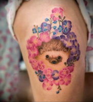 Фото вариант тату ежик 31.07.2019 №046 — tattoo hedgehog — tattoo-photo.ru