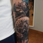 Фото вариант тату ежик 31.07.2019 №075 - tattoo hedgehog - tattoo-photo.ru
