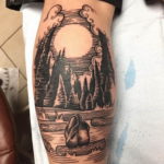 Фото горы по колено тату 23.07.2019 №005 - knee-high mountains tattoo - tattoo-photo.ru