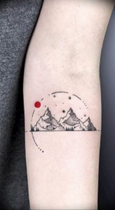 Фото маленькие тату горы 23.07.2019 №019 - little mountain tattoos - tattoo-photo.ru