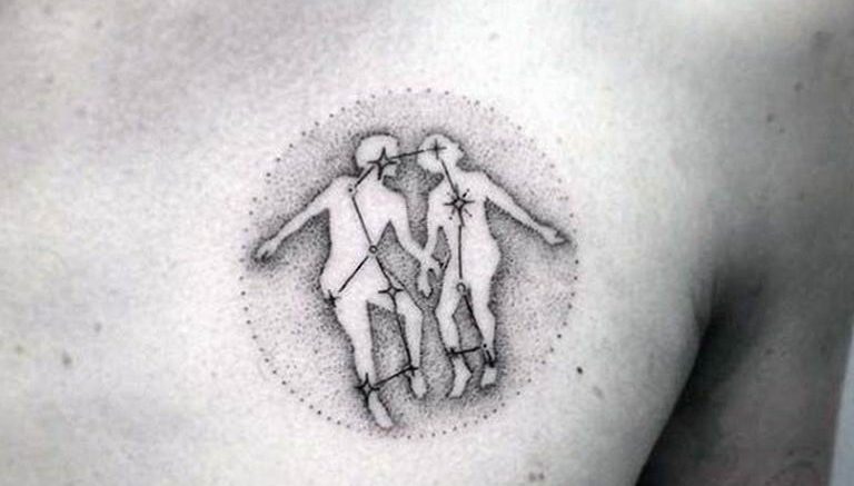 Фото созвездие близнецы тату 12.07.2019 №003 - constellation twins tattoo - tattoo-photo.ru