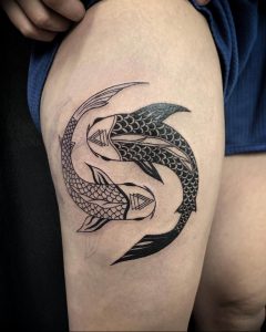 Фото созвездие рыбы тату 12.07.2019 №015 - constellation fish tattoo - tattoo-photo.ru