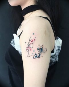 Фото созвездие рыбы тату 12.07.2019 №016 - constellation fish tattoo - tattoo-photo.ru