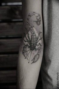 Фото созвездие скорпиона тату 12.07.2019 №067 - constellation scorpion ta - tattoo-photo.ru