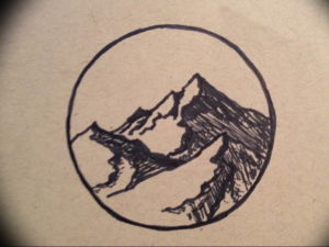 Фото тату горы в круге 23.07.2019 №016 - mountain tattoo in a circle - tattoo-photo.ru