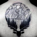 Фото тату горы в круге 23.07.2019 №046 - mountain tattoo in a circle - tattoo-photo.ru