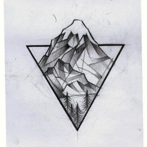 Фото тату горы в треугольнике 23.07.2019 №001 - mountain triangle tattoo - tattoo-photo.ru