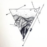 Фото тату горы в треугольнике 23.07.2019 №002 - mountain triangle tattoo - tattoo-photo.ru