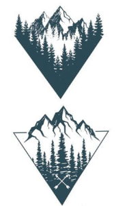 Фото тату горы в треугольнике 23.07.2019 №003 - mountain triangle tattoo - tattoo-photo.ru
