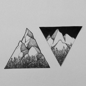 Фото тату горы в треугольнике 23.07.2019 №004 - mountain triangle tattoo - tattoo-photo.ru