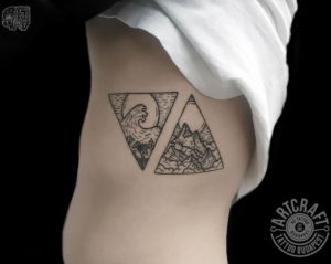 Фото тату горы в треугольнике 23.07.2019 №006 - mountain triangle tattoo - tattoo-photo.ru