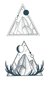 Фото тату горы в треугольнике 23.07.2019 №007 - mountain triangle tattoo - tattoo-photo.ru