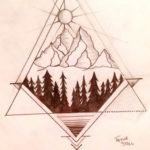 Фото тату горы в треугольнике 23.07.2019 №010 - mountain triangle tattoo - tattoo-photo.ru