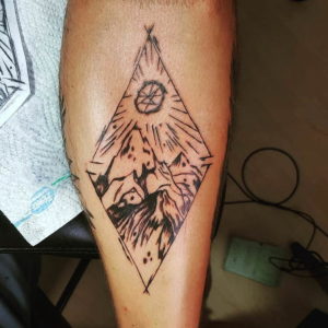 Фото тату горы в треугольнике 23.07.2019 №023 - mountain triangle tattoo - tattoo-photo.ru