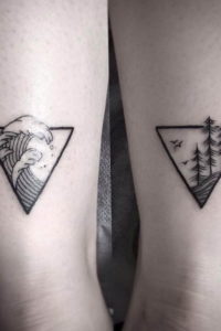 Фото тату горы в треугольнике 23.07.2019 №025 - mountain triangle tattoo - tattoo-photo.ru