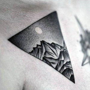 Фото тату горы в треугольнике 23.07.2019 №039 - mountain triangle tattoo - tattoo-photo.ru