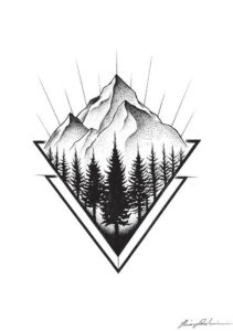 Фото тату горы в треугольнике 23.07.2019 №040 - mountain triangle tattoo - tattoo-photo.ru